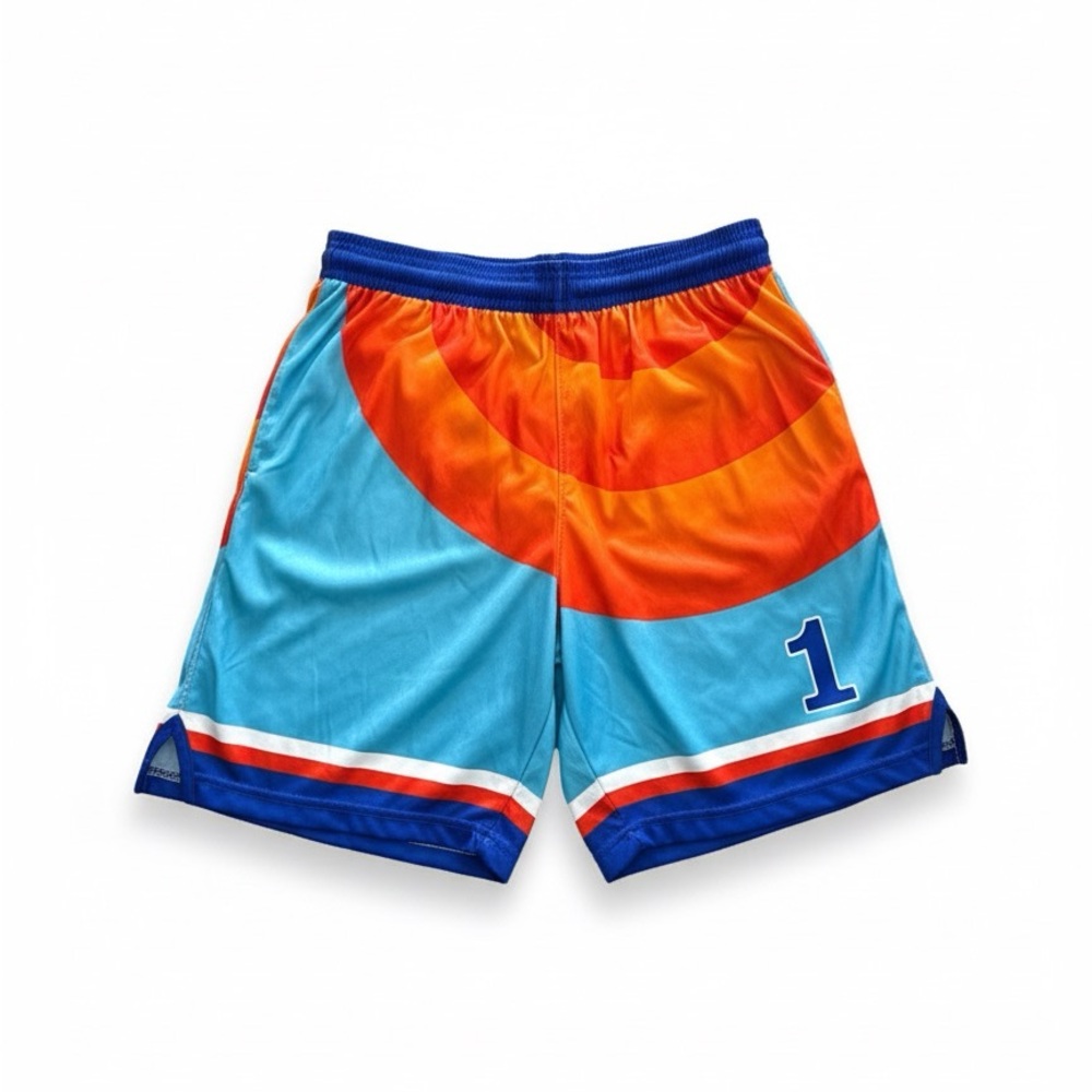 Vibrant Blue and Orange Men's Shorts